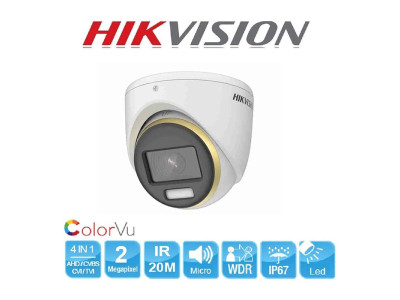 Video Camera HIKVISION 2MP HD-TVI ColorVu DS-2CE70DF3T-MFS